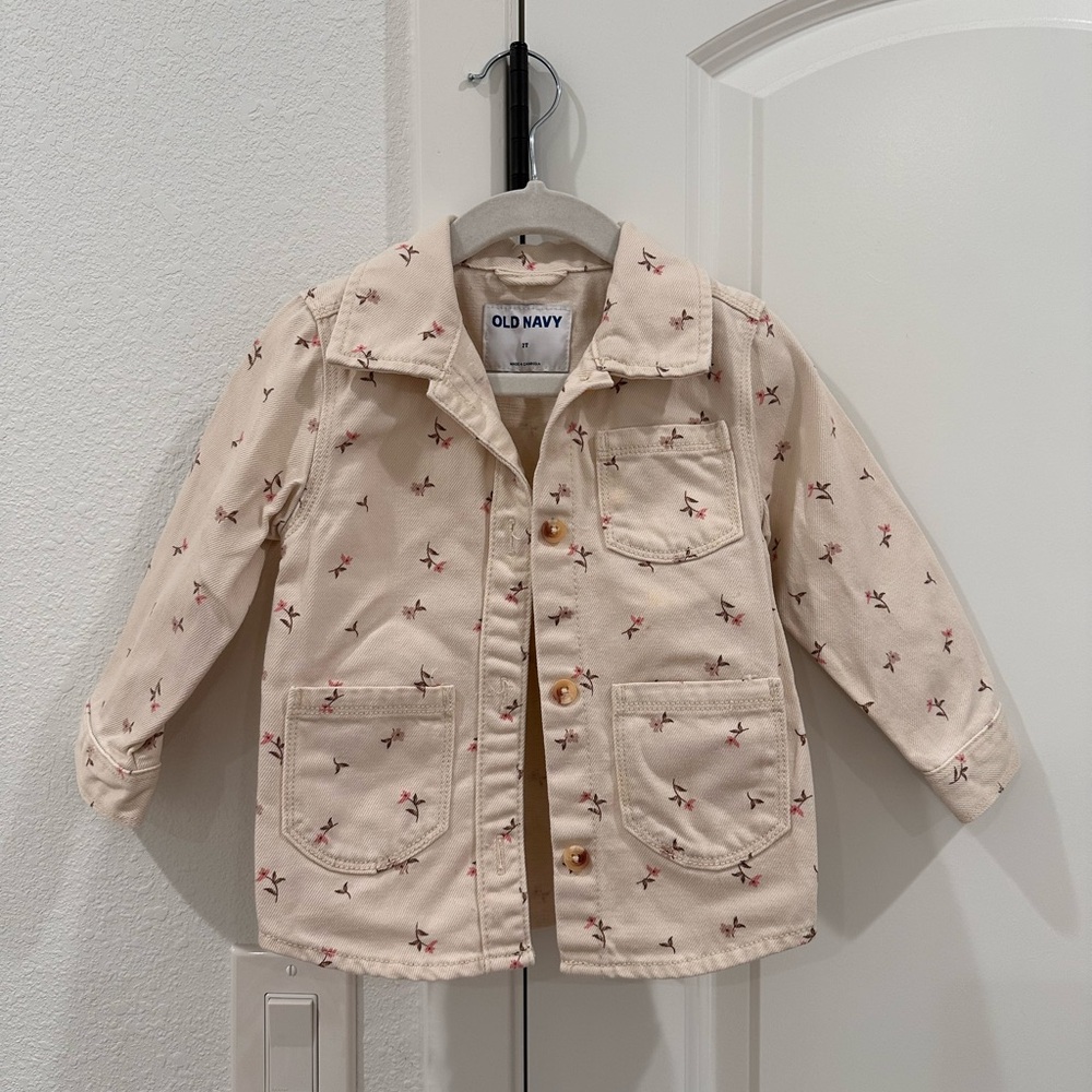 Old Navy Kids Floral Beige Jacket